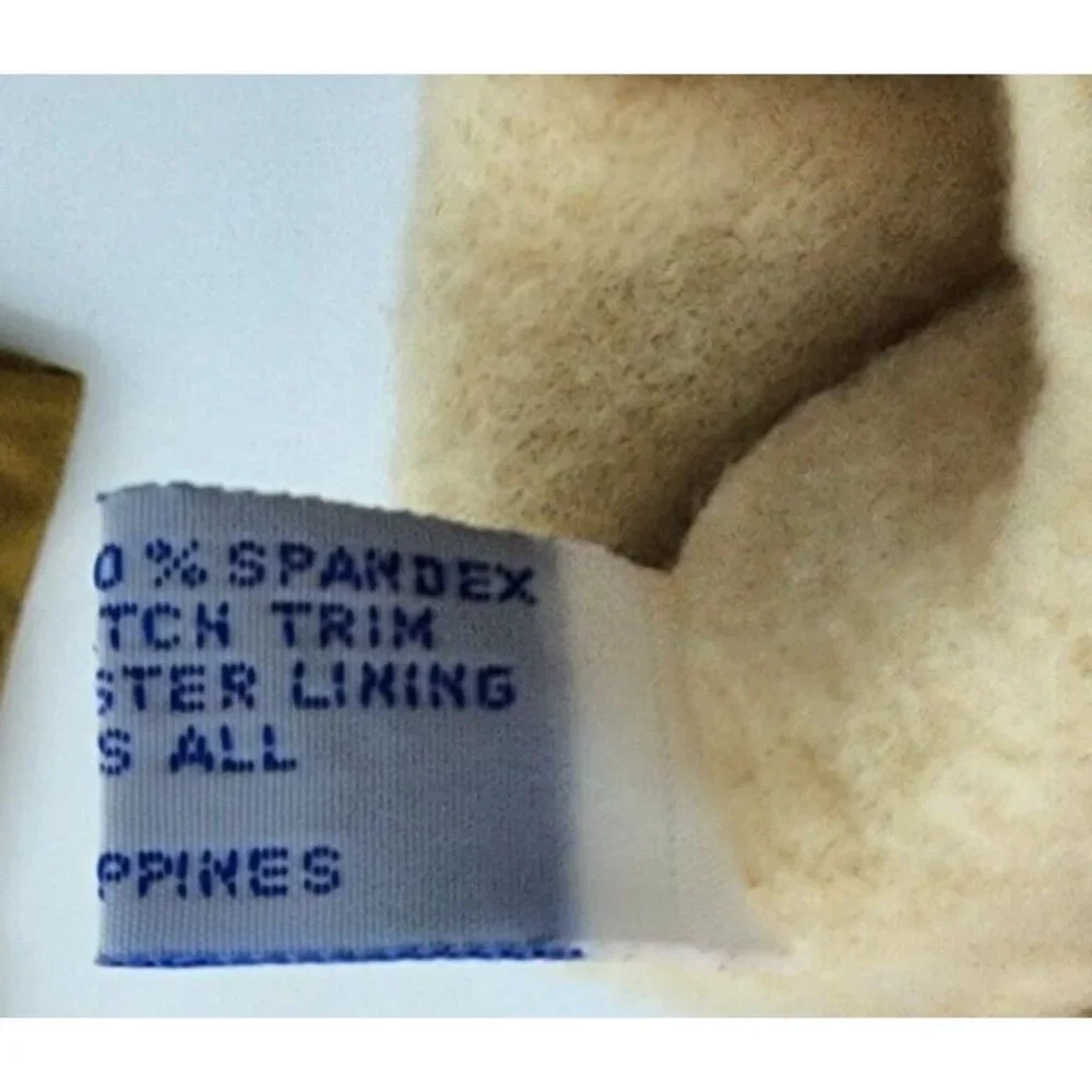 Vintage Bloomingdales Women's Tan Gloves Pigsuede Trim‎ OSFA Nylon Spandex Blend